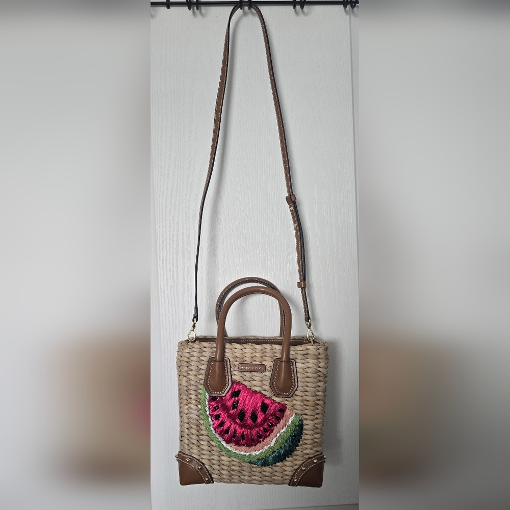 Michael Kors Woven Straw Watermelon Bag